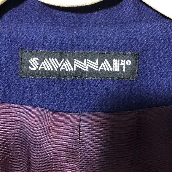 SAVANNAH 100% Wool Blazer Jacket Academia Lined One-Button Sz 12 Petite - Picture 3 of 10